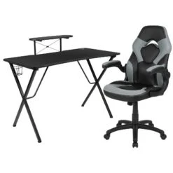 Flash Furniture Gaming Desk And Racing Chair Set With Cup Holder, Headphone Hook, And Monitor/Smartphone Stand -Baxton Studio Store GUEST ae2e9b8b 9a7b 483b bd71 c390b00712b7