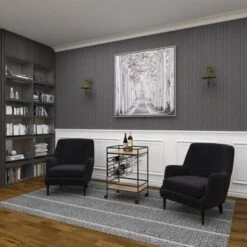 Metal And Wood 2 Tiered Wine Rack Chart Gray - Olivia & May -Baxton Studio Store GUEST ae62cc97 5e06 4cfb b2a8 ff82c70929bc