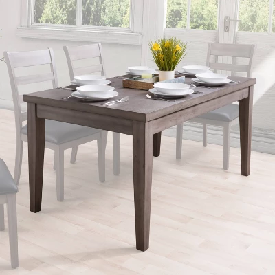 New York Wood Dining Table Washed Gray - CorLiving 3 New York Wood Dining Table Washed Gray - CorLiving - Image 3