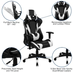 Flash Furniture Gaming Desk And Reclining Gaming Chair Set With Cup Holder, Headphone Hook & 2 Wire Management Holes -Baxton Studio Store GUEST af97460e 5506 4f72 9d74 a85b749ecc9a