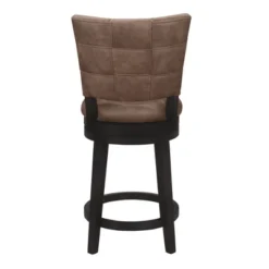 26" Kaede Wood And Upholstered Swivel Counter Height Barstool Black/Chestnut - Hillsdale Furniture -Baxton Studio Store GUEST afa6d810 b05c 4033 8266 069ff5137a6d