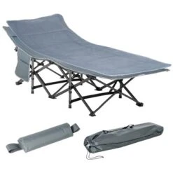 Outsunny Folding Camping Cot Adults, Double Layer Heavy Duty Sleeping Cots With Carry Bag, Portable Outdoor Lightweight Cot Bed -Baxton Studio Store GUEST afed3fcd c6ed 4214 9394 a71f1442de6e