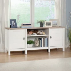 Cottage Road TV Stand For TVs Up To 65" With Doors Soft White - Sauder