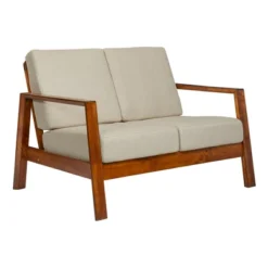 Carlyle Mid-Century Modern Loveseat Barley Tan - Handy Living -Baxton Studio Store GUEST b081a149 35b9 42d3 aef0 ac2443f3dcab