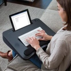 Sofia + Sam Lap Desk With USB Light And Tablet Slot - Black -Baxton Studio Store GUEST b0cd42de 2851 4e63 993d 5f3ab6f68195