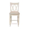24" Double X Back Counter Height Barstool Unfinished - International Concepts