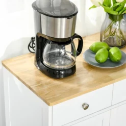 HOMCOM Kitchen Storage Cabinet, Sideboard Floor Cupboard With Solid Wood Top, Adjustable Shelf, And 2 Drawers For Living Room, And Hallway 13 HOMCOM Kitchen Storage Cabinet, Sideboard Floor Cupboard With Solid Wood Top, Adjustable Shelf, And 2 Drawers For Living Room, And Hallway -Baxton Studio Store GUEST b1828c2a 9daa 4a29 9703 373202ad3db4