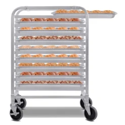Costway 10 Sheet Aluminum Bakery Rack Silver Commercial Cookie Bun Pan Kitchen W/Wheel -Baxton Studio Store GUEST b19a012a c544 4b10 8806 bdeec8f35f2a