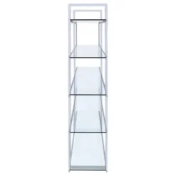63" Contemporary 5 Shelf Zig Zag Bookcase With Glass Shelves Chrome - Coaster -Baxton Studio Store GUEST b275120a 0601 4a66 8e80 7be0b9f6f498