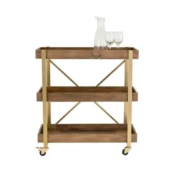 Riley 3-Tier Bar Cart - Adore Décor -Baxton Studio Store GUEST b2ae61b0 c484 46c5 b03c b906ef305466