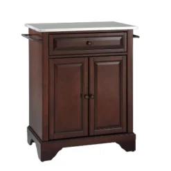 Lafayette Stainless Steel Top Portable Kitchen Island/Cart Mahogany - Crosley -Baxton Studio Store GUEST b2eb18b1 fe62 4455 ae2d 06046fea6054
