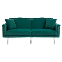 Modern Velvet Upholstered Loveseats Sofa With 2 Pillows-ModernLuxe -Baxton Studio Store GUEST b334b3a1 b207 4681 bfae 4f86c028aba6