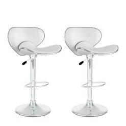Set Of 2 Adjustable Curved Form Fitting Leatherette Barstool - Corliving -Baxton Studio Store GUEST b36ac966 cb20 4fed 9409 4a8738827891