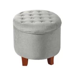 Large Round Button Tufted Storage Ottoman - HomePop -Baxton Studio Store GUEST b3c9ab10 30d5 4b91 adf9 229015d5aa1a