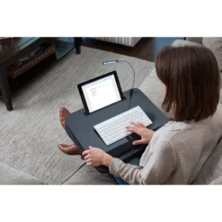 Sofia + Sam Lap Desk With USB Light And Tablet Slot - Black -Baxton Studio Store GUEST b3f4066a 3a30 4d1e 8c6a 934e8c8d73f1