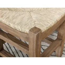 Set Of 2 26" Davenport Wood Counter Height Barstools With Rush Seats Light Amber - Alaterre Furniture -Baxton Studio Store GUEST b418df8e b077 417d 91d6 cbb30b1322bc