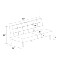 Bowie Upholstered Futon - Room & Joy -Baxton Studio Store GUEST b47d8c3d 4ff2 41ac ad4d ae7ed6219b5d