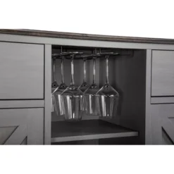 47" Wood Bar Cabinet With Brushed Nickel Knobs Gray - Home Essentials -Baxton Studio Store GUEST b4884a44 38c5 4994 b25b 6105d5927229