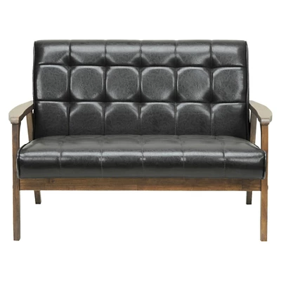 Mid-Century Masterpieces Loveseat Brown - Baxton Studio 1 Mid-Century Masterpieces Loveseat Brown - Baxton Studio