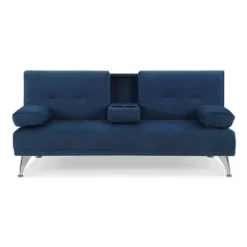 Miley Convertible Futon Sectional Sofa Navy Blue - Serta