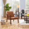 Yaheetech Modern Faux Leather Upholstered Armchair Accent Chair With Solid Wood Legs