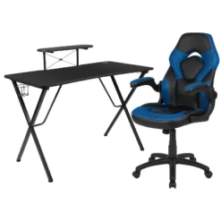 Flash Furniture Gaming Desk And Racing Chair Set With Cup Holder, Headphone Hook, And Monitor/Smartphone Stand -Baxton Studio Store GUEST b5bf90b4 81f4 40c4 8c9f 1a52f29d7b17