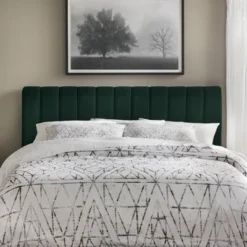 Queen Teagan Channel Upholstered Headboard Emerald Green - Lifestorey -Baxton Studio Store GUEST b5efedc2 a59e 4f48 b1e7 1528e713898a