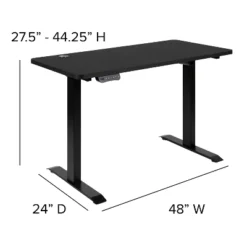 Emma And Oliver 48" Wide Black Electric Adjustable Standing Desk & Black Swivel Office Chair 19 Emma And Oliver 48" Wide Black Electric Adjustable Standing Desk & Black Swivel Office Chair -Baxton Studio Store GUEST b6911f13 c292 4abf be01 b0f9f09d0a89