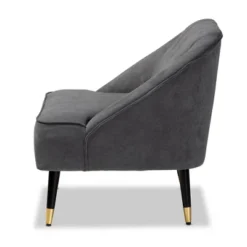 Ellard Velvet Fabric Upholstered Two-Tone Wood Accent Chair Gray/Dark Brown - Baxton Studio -Baxton Studio Store GUEST b6a36f4f 04dc 43e4 85e7 08c5606e684f