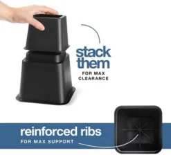 Adjustable Bed Risers - Heavy Duty Furniture Riser Set Of 4 In Heights Of 8, 5, Or 3 Inches For Table Risers, Bed Frame Risers In Black – Homeitusa -Baxton Studio Store GUEST b7bf2081 bd9e 4d97 acd3 15570cba2d6d