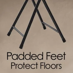 Hastings Home 18-Inch Heavy-Duty Folding Padded Stool Stool With 300lb Capacity, Black -Baxton Studio Store GUEST b80d1844 115a 4351 a78b 783518980d0e