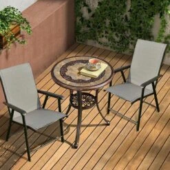 Costway 2PCS Folding Chairs Steel Frame Patio Garden Outdoor W/ Armrest & Footrest -Baxton Studio Store GUEST b84bc05e b3c3 4ea9 afe3 e3f1d189d9de
