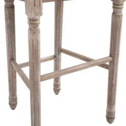 HOMCOM Vintage Bar Stools Set Of 2, Wood Barstools Accent Chairs With Soft Linen Cushions & Footrest, 29.5" Seat Height -Baxton Studio Store GUEST b89c0c7f 86bb 452b 8a15 cc31d3861102