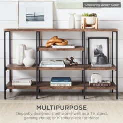 Best Choice Products 55in Industrial 4-Tier Console Table W/ Tall Shelves, Metal Frame -Baxton Studio Store GUEST b8d9985e c593 46e7 89e8 a14b1daf3563