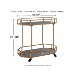 Daymont Bar Cart Gold Finish - Signature Design By Ashley -Baxton Studio Store GUEST b927ff8b bc38 4e8d b39c 673510dd2449