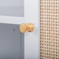 Set Of 2, Natural Rattan 2 Door Cabinets With 1 Adjustable Internal Shelf - ModernLuxe -Baxton Studio Store GUEST b99b108d 6a35 4e49 ad97 45f27491f8f5