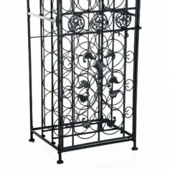 HOMCOM 45-Bottle Modern Wine Organizer Decorative Portable Wrought Iron Wine Rack Jail 12 HOMCOM 45-Bottle Modern Wine Organizer Decorative Portable Wrought Iron Wine Rack Jail -Baxton Studio Store GUEST ba26d649 e377 4876 ba44 89718cb20a80