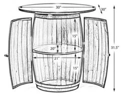 Vintiquewise Wine Barrel Round Table Wine Storage Cabinet -Baxton Studio Store GUEST ba9a5609 eb86 40da ba87 425d2250c101