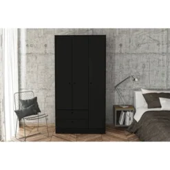 Denmark 3 Door And 2 Drawer Wardrobe - Chique -Baxton Studio Store GUEST ba9cff78 9259 4b71 a30d 2e798c7f5709