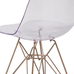 Emma And Oliver Ghost Chair With Gold Metal Base -Baxton Studio Store GUEST baa62b36 384f 4736 9caf 7f39cbc352a8