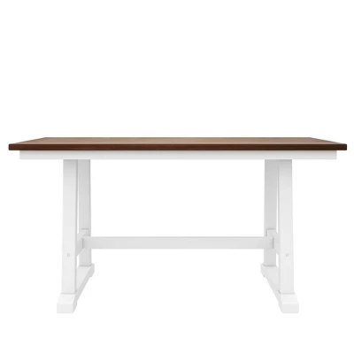 Farmhouse 6-Piece Wood Dining Table Set With Long Bench And 4 Dining Chairs-ModernLuxe 3 Farmhouse 6-Piece Wood Dining Table Set With Long Bench And 4 Dining Chairs-ModernLuxe - Image 3