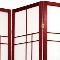 6 Ft. Tall Eudes Shoji Screen - Rosewood (5 Panels)
