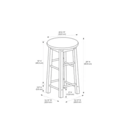 24" Killian Counter Height Barstool - Linon -Baxton Studio Store GUEST bb5d1ae9 5de4 4694 90be cd69b43493ba
