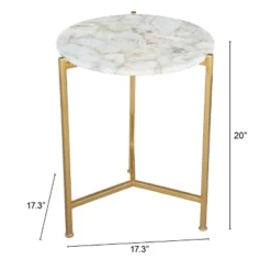 Heron Side Table White/Gold - ZM Home -Baxton Studio Store GUEST bb5df6eb 71d7 4f02 8db4 feeb4159a340