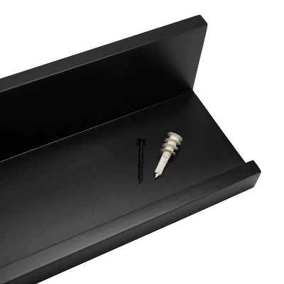 Set Of 2 (24") Modern Picture Ledge Wall Shelf Black - Inplace 6 Set Of 2 (24") Modern Picture Ledge Wall Shelf Black - Inplace - Image 6