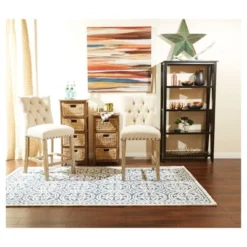 2pk 24" Preston Counter Height Barstool Burlap - OSP Home Furnishings -Baxton Studio Store GUEST bc0ebe89 c35f 40f9 9b5e 9697a294ac0b