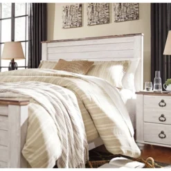 Full/Queen Willowton Panel Headboard Whitewash - Signature Design By Ashley -Baxton Studio Store GUEST bcb40df3 8c94 4126 be3e 2944606b36bb