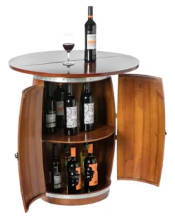 Vintiquewise Wine Barrel Round Table Wine Storage Cabinet -Baxton Studio Store GUEST bd488ea1 4b36 4e13 b916 c8cd1b9fc7b6