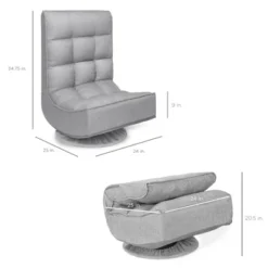 Best Choice Products Folding Floor Gaming Chair For Home, Office W/ 360-Degree Swivel, 4 Adjustable Positions -Baxton Studio Store GUEST bd55369e 0c6f 4f99 9380 5105dde9f3ae