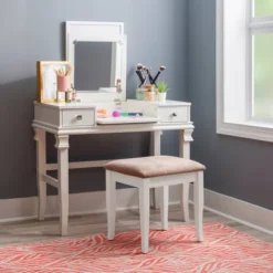 Adler Vanity Set White - Linon -Baxton Studio Store GUEST bdff644c 8828 48df 863e 7ae04123fa9e